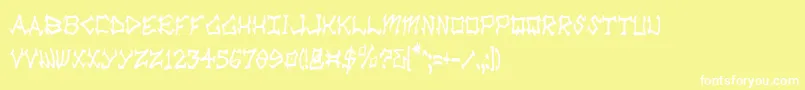 Radv2c Font – White Fonts on Yellow Background