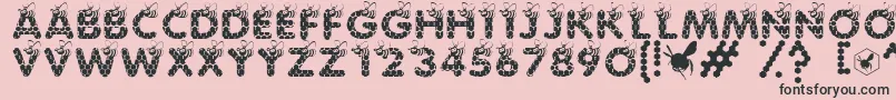 Fonte SaveTheHoneybee – fontes pretas em um fundo rosa
