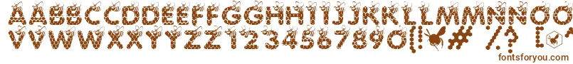 Шрифт SaveTheHoneybee – коричневые шрифты на белом фоне