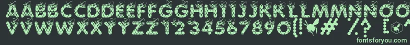 フォントSaveTheHoneybee – 黒い背景に緑の文字