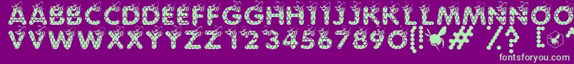 SaveTheHoneybee Font – Green Fonts on Purple Background