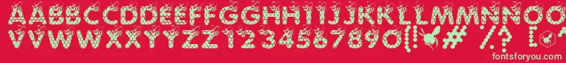 SaveTheHoneybee Font – Green Fonts on Red Background