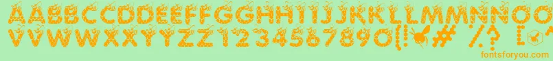fuente SaveTheHoneybee – Fuentes Naranjas Sobre Fondo Verde