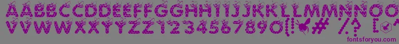 フォントSaveTheHoneybee – 紫色のフォント、灰色の背景