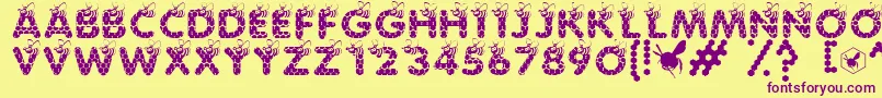 SaveTheHoneybee Font – Purple Fonts on Yellow Background