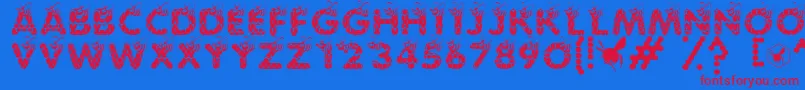 SaveTheHoneybee Font – Red Fonts on Blue Background