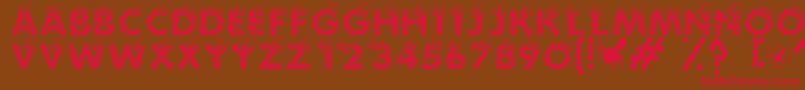SaveTheHoneybee-Schriftart – Rote Schriften auf braunem Hintergrund
