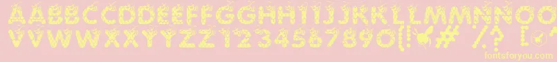 SaveTheHoneybee-Schriftart – Gelbe Schriften auf rosa Hintergrund