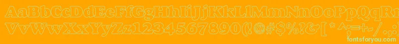 Шрифт JeevesHollow – зелёные шрифты на оранжевом фоне