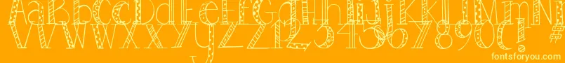 DjbTootsiewootsie Font – Yellow Fonts on Orange Background