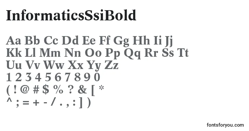 Czcionka InformaticsSsiBold – alfabet, cyfry, specjalne znaki