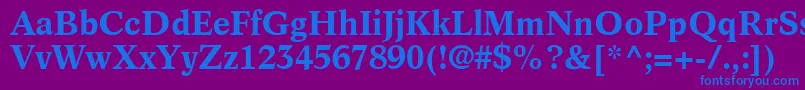 InformaticsSsiBold-fontti – siniset fontit violetilla taustalla