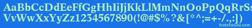 フォントInformaticsSsiBold – 青い背景に緑のフォント