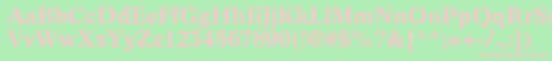 InformaticsSsiBold-fontti – vaaleanpunaiset fontit vihreällä taustalla