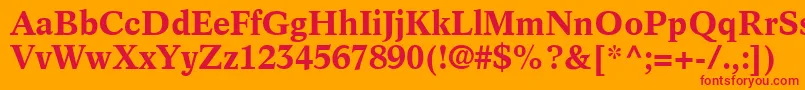 InformaticsSsiBold-fontti – punaiset fontit oranssilla taustalla