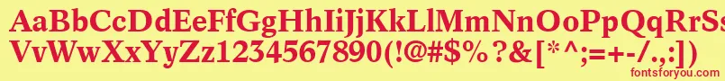 Czcionka InformaticsSsiBold – czerwone czcionki na żółtym tle