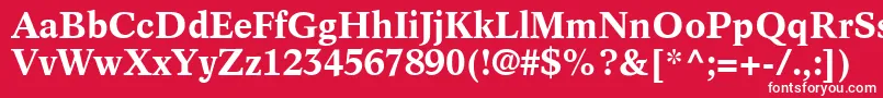 Fonte InformaticsSsiBold – fontes brancas em um fundo vermelho
