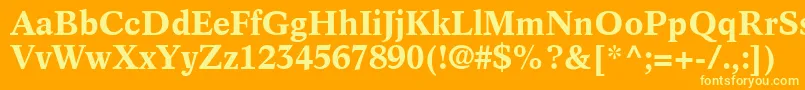 Czcionka InformaticsSsiBold – żółte czcionki na pomarańczowym tle