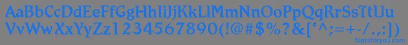 フォントRomicLtMedium – 灰色の背景に青い文字