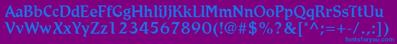 フォントRomicLtMedium – 紫色の背景に青い文字