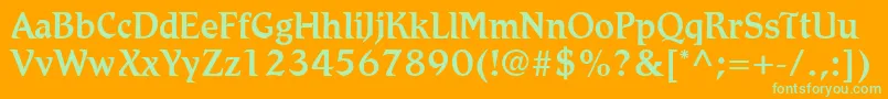 RomicLtMedium Font – Green Fonts on Orange Background