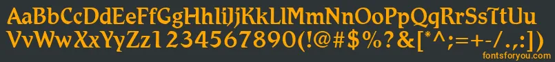 フォントRomicLtMedium – 黒い背景にオレンジの文字