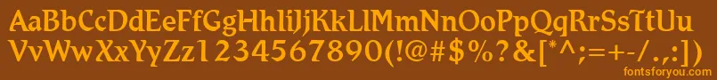 RomicLtMedium Font – Orange Fonts on Brown Background