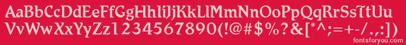 フォントRomicLtMedium – 赤い背景にピンクのフォント