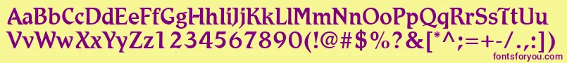 RomicLtMedium Font – Purple Fonts on Yellow Background