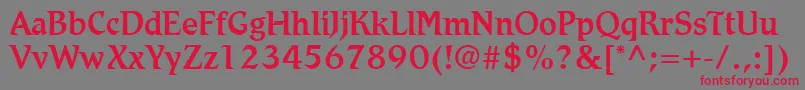 RomicLtMedium-Schriftart – Rote Schriften auf grauem Hintergrund
