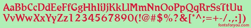 RomicLtMedium Font – Red Fonts on Green Background