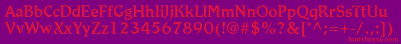 フォントRomicLtMedium – 紫の背景に赤い文字