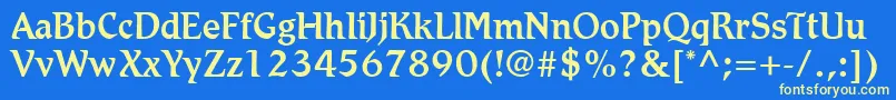 RomicLtMedium Font – Yellow Fonts on Blue Background