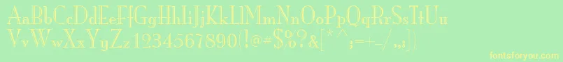 ItcMonaLisaRecut-Schriftart – Gelbe Schriften auf grünem Hintergrund
