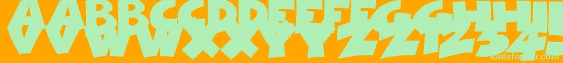 ComicalCartoon Font – Green Fonts on Orange Background