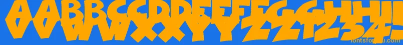 ComicalCartoon Font – Orange Fonts on Blue Background