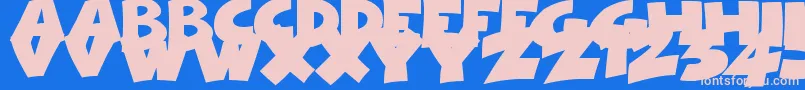 フォントComicalCartoon – ピンクの文字、青い背景