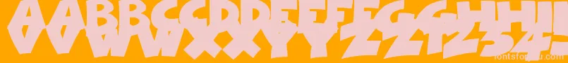 ComicalCartoon Font – Pink Fonts on Orange Background