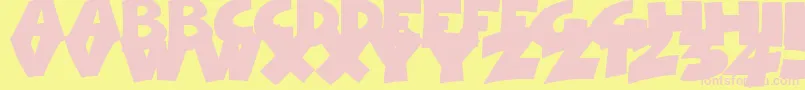 フォントComicalCartoon – ピンクのフォント、黄色の背景