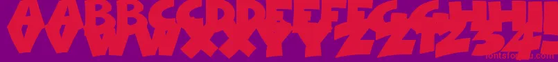 ComicalCartoon Font – Red Fonts on Purple Background