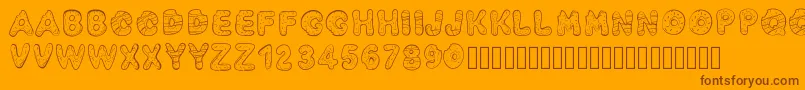 Pwyummydonuts Font – Brown Fonts on Orange Background
