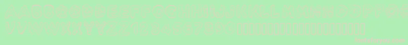 Pwyummydonuts-Schriftart – Rosa Schriften auf grünem Hintergrund