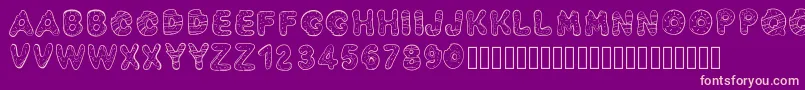 Pwyummydonuts Font – Pink Fonts on Purple Background