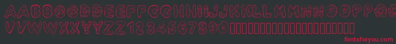 Pwyummydonuts Font – Red Fonts on Black Background