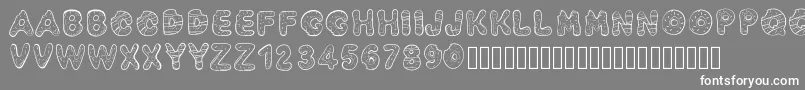 Pwyummydonuts Font – White Fonts on Gray Background