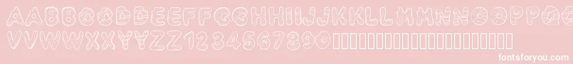 Pwyummydonuts Font – White Fonts on Pink Background