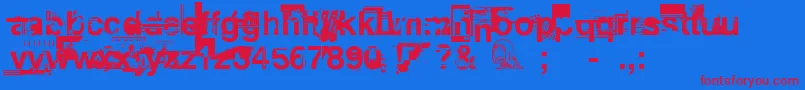 PlannedObsolescence Font – Red Fonts on Blue Background