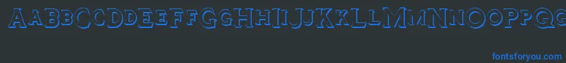 Tinplatetitlingshadowed Font – Blue Fonts on Black Background