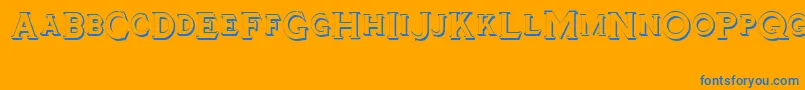 Tinplatetitlingshadowed Font – Blue Fonts on Orange Background