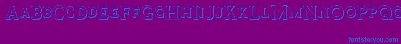 Tinplatetitlingshadowed Font – Blue Fonts on Purple Background